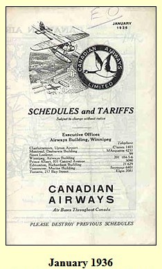 timetable canadian airways 1